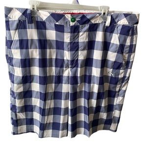 Golf Performance USP DRY Blue Plaid Shorts Waist 38